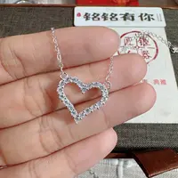 坠链均足银 大号 满镶爱心套链 时尚百搭套链（送洗银水）