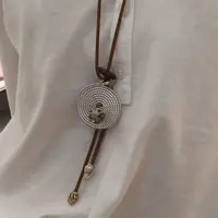 非金属亚克力项链 银色圆盘螺项链