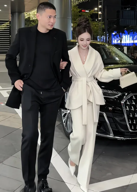 【冬装新款】DO674冬季时尚气质翻领系带外套+羊毛裤套装羊毛呢套装