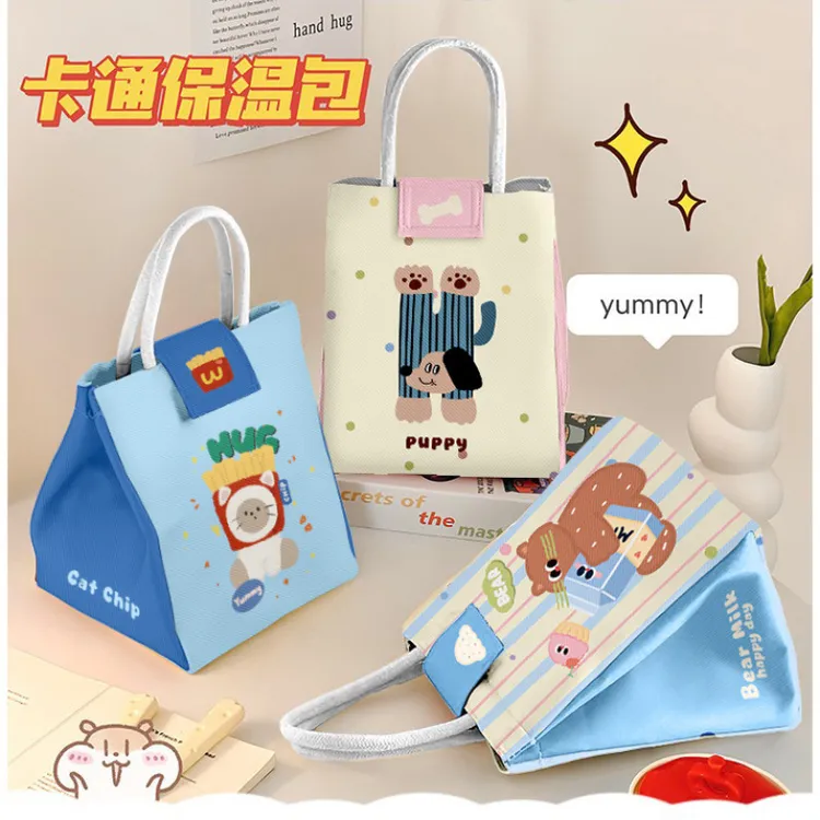 饭盒保温袋上班族装餐包学生带饭加厚铝箔袋手提便当包防水防油gh