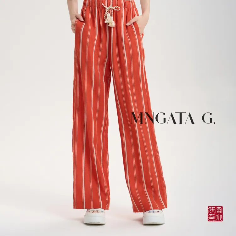 MNGATA G.宫小妍【芬达条纹裤】亚麻夏日新中式中国风裤子5040952