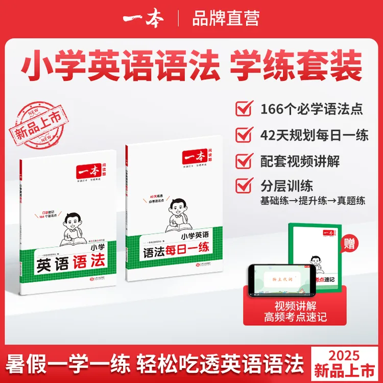 一本【小学英语语法】每日一练口诀助记语法知识点 配视频讲解