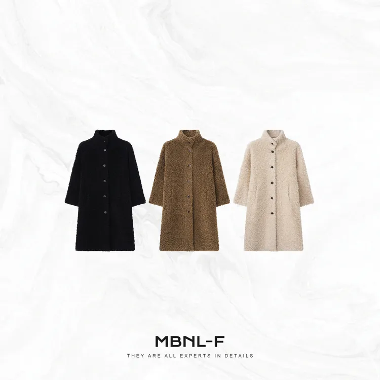 MBNL-F 小泰迪 100%羊毛经典时尚毛绒羊毛外套 秦磊XM-WT17722