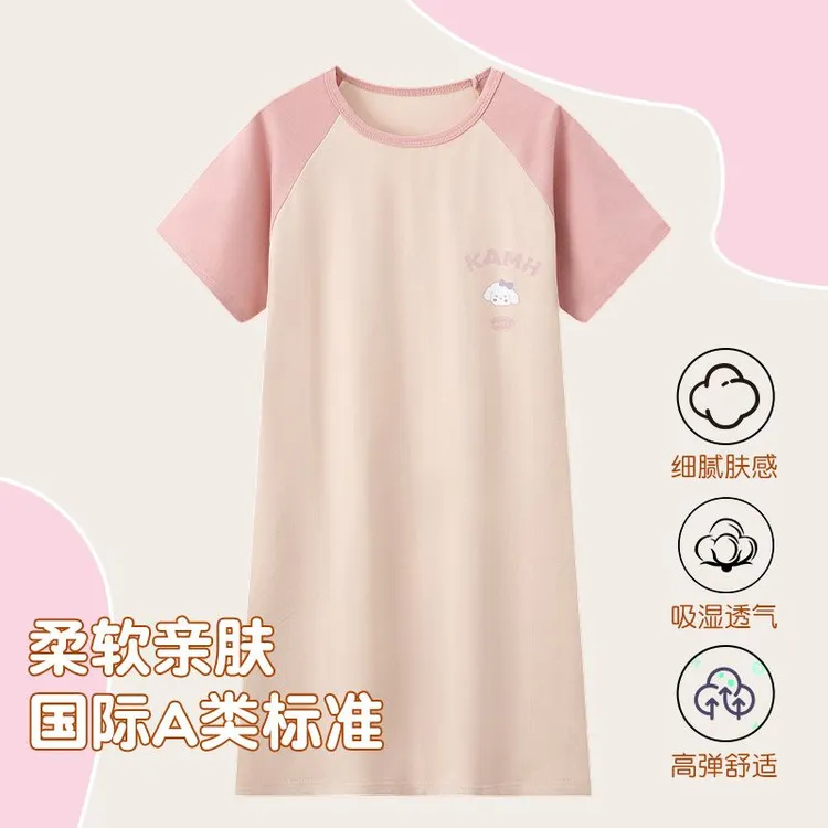 女童睡衣夏季2025新款儿童A类纯棉中大童家居服小女孩公主风睡裙