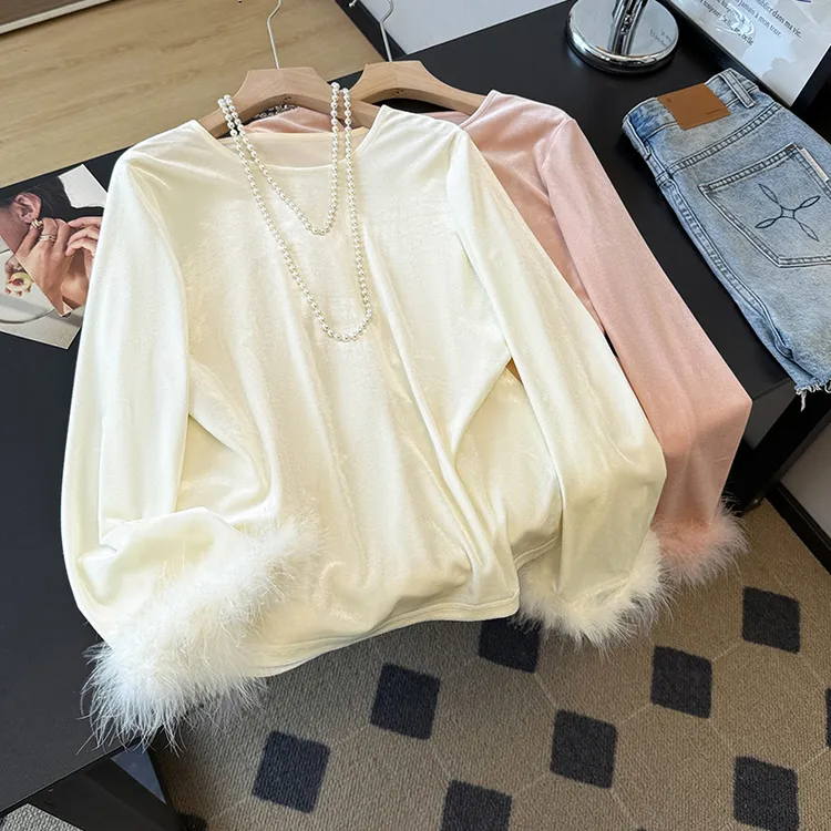 时尚真丝高端宽松T恤2025秋冬新款洋气减龄别致绝美小衫打底衫