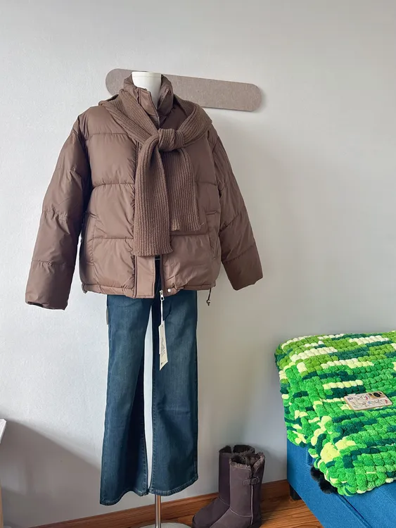 插肩袖连帽潮流宽松加厚棉衣保暖秋冬外套短款女装棉服女韩版