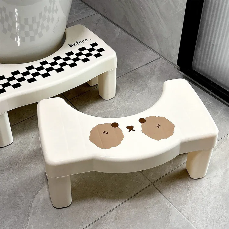 马桶凳脚凳蹲坑神器成人孕妇厕所加厚防滑儿童踩脚凳奶熊可爱创意
