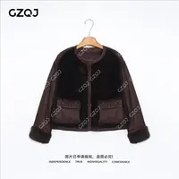 老琴私服【双生暖域】羊皮毛一体90鹅绒拼接羽绒服外套女冬季 71114