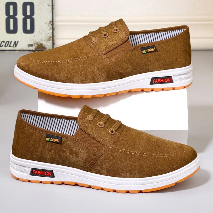 新款男士夏季防滑耐磨休闲鞋透气舒适帆布男士单鞋布面工作鞋板鞋