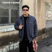 TOOTH YOUNG【罗伯特的棉服】拉链装饰翻领棉衣冬季宽松长袖外套