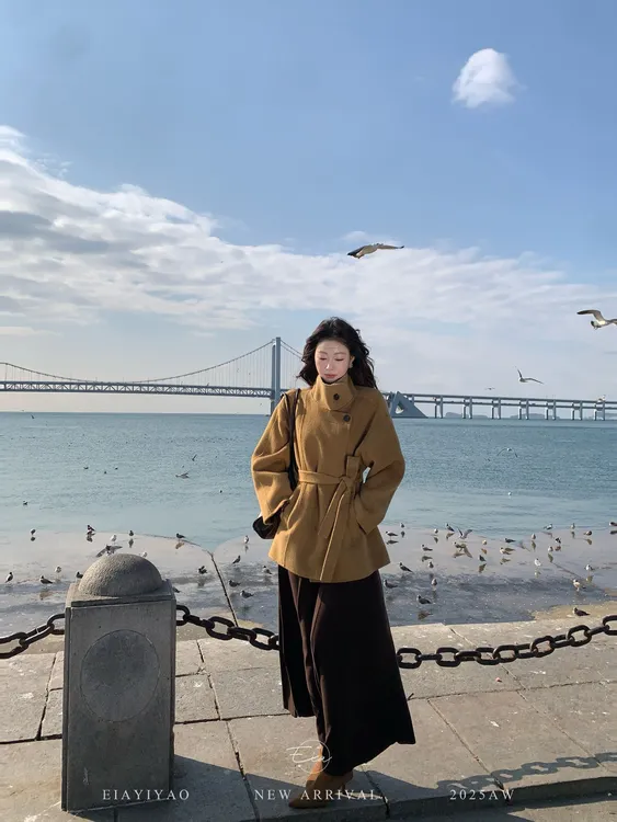 EIA一尧【淡颜美女裙】知性简约气质姐姐连衣裙显瘦遮肉大摆打底裙