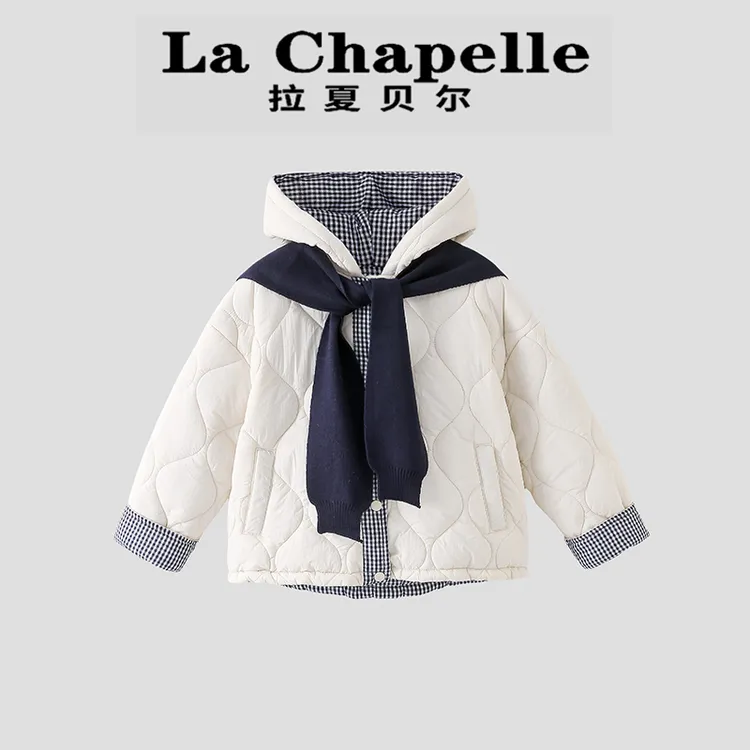La Chapelle【拉夏贝尔】冬季格子拼接连帽儿童棉服LA2116LA2331