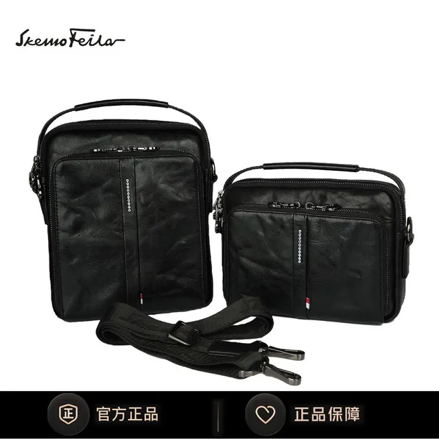 菲戈汉姆小众头层牛皮单背手抓纹牛皮斜挎包真皮商务手提包8525