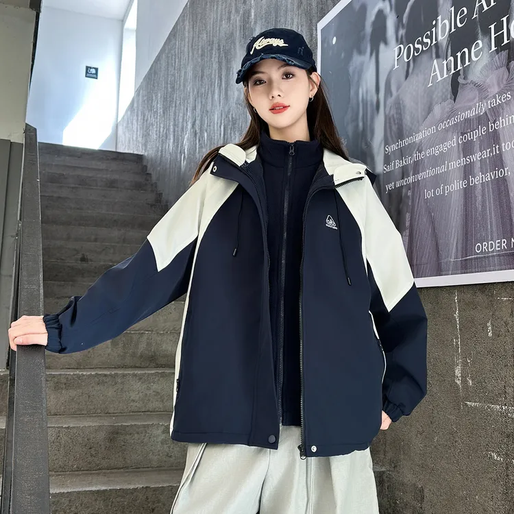 女大童秋冬款夹棉三合一外套2025最新款初中学生12女童15冬季18岁