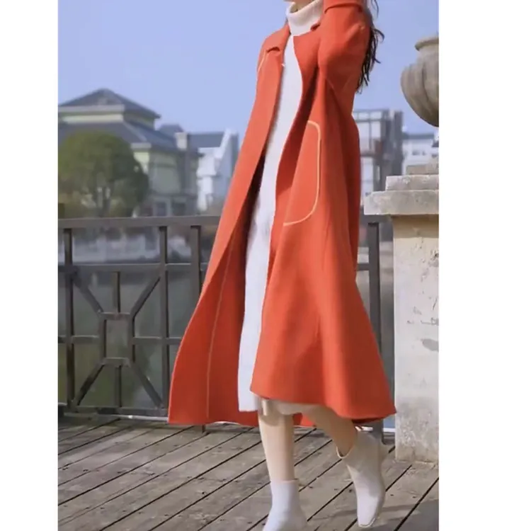 洋气大爱美依缘2025秋季新款休闲长款外套女时尚长袖风衣外套女