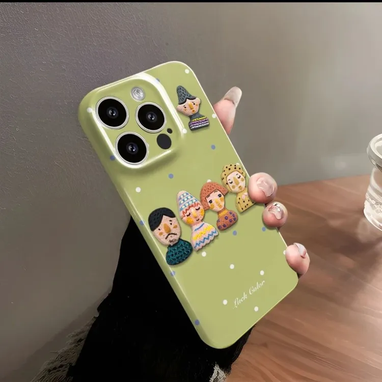 波点公仔适用苹果16/华为p60pro/oppo/小米/vivo防摔菲林新手机壳
