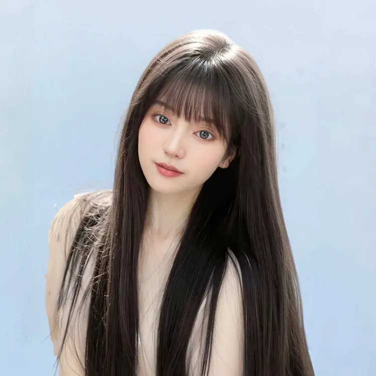 【吹风不漏发际线】50cm夏季冰感透气仿真头皮全真发整体假发