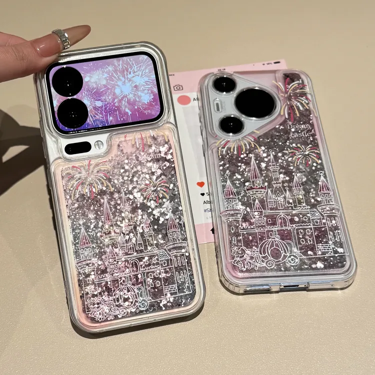 ZMGX烟花城堡流沙壳适用于iPhone17/16手机壳vivoppo小米17华为女