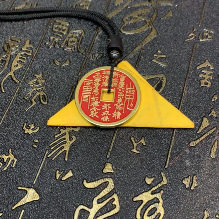 铜锦纶吊坠 ［山上师傅绘］财，到，家！民族风山花挂件［送三角fu］