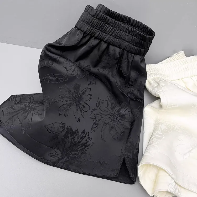 【有里布】提花百搭四季通用高弹力夏季短裤蕾丝设计师极简风
