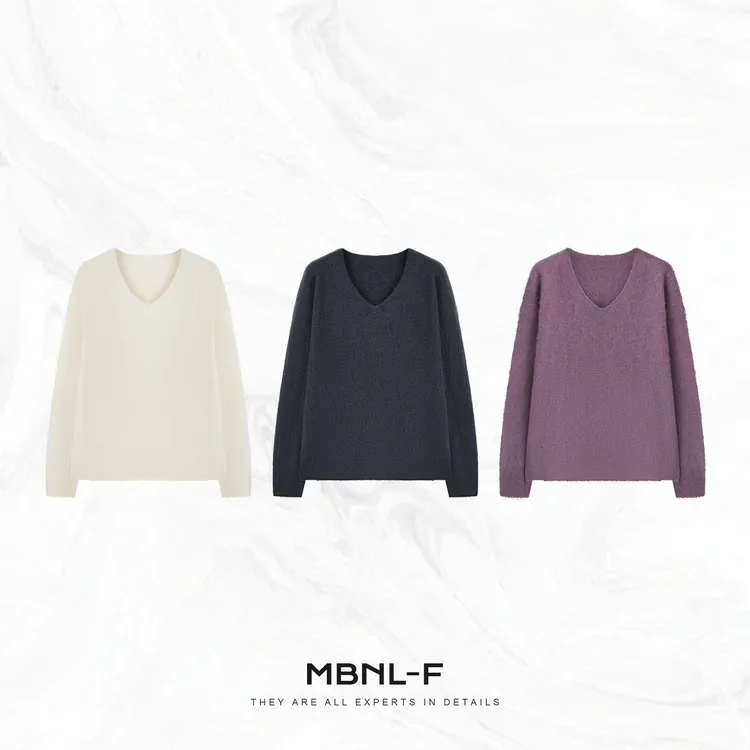 MBNL-F“氛围奢感” 山羊绒绵羊毛7针定织拉绒毛衫 秦磊XM-XMY3679