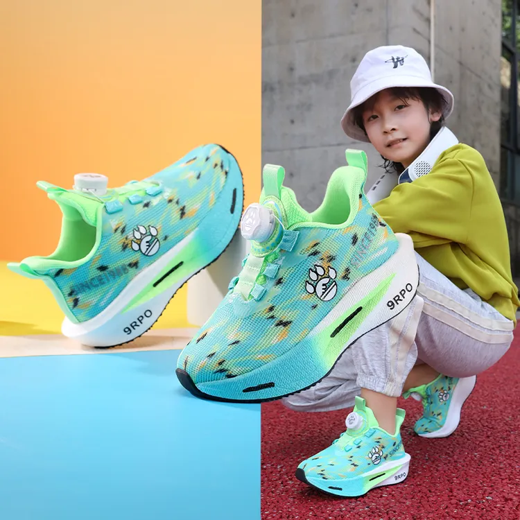 男童跑步鞋2025秋季双网透气儿童运动鞋软底舒适男孩鞋子时尚百搭