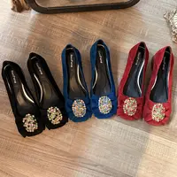 亏本清|34-40码|4.5cm|优雅方头低跟水钻单鞋气质复古女鞋