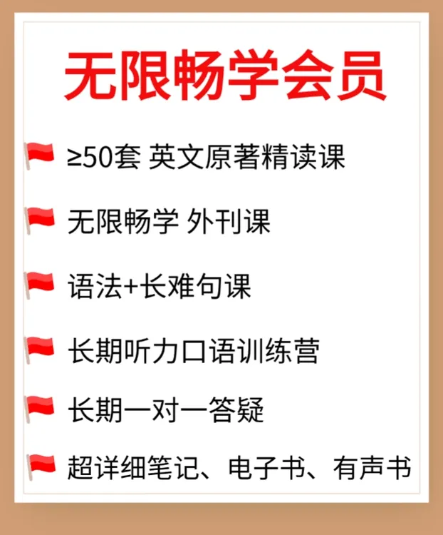 无限畅学卡 英文原著+外刊精读 初级到高级像母语者一样自由阅读