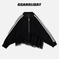 GGAHOLIDAY时尚运动休闲百搭宽松街头风拼接拉链潮流外套-154123