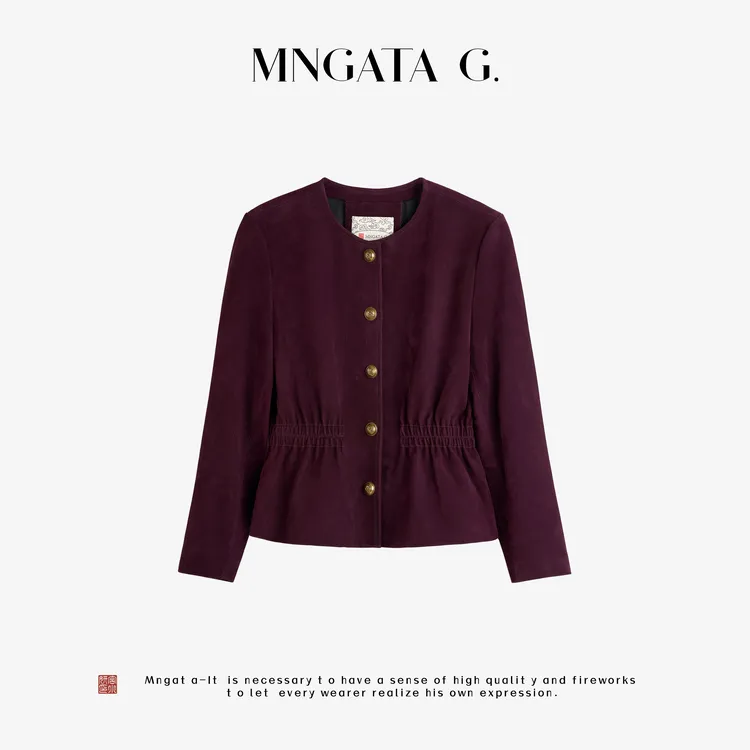 MNGATA G.宫小妍【羔羊皮·潘多拉】早秋新中式中国风外套5070451
