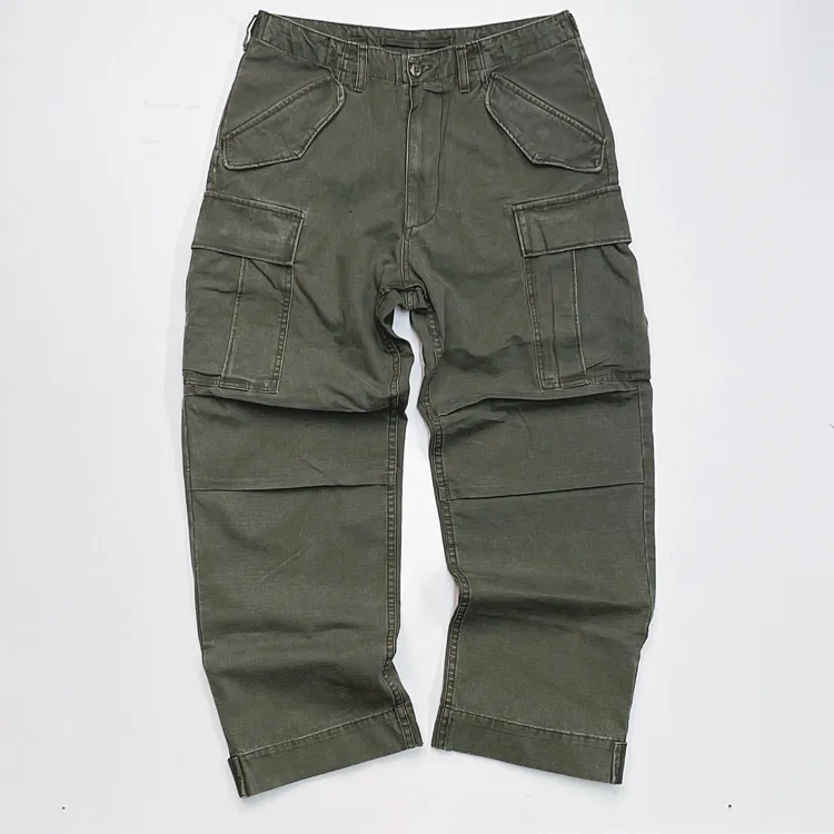 BIGFORSAM美式重磅复古水洗做旧D65军裤宽松直筒M65军版工装裤潮