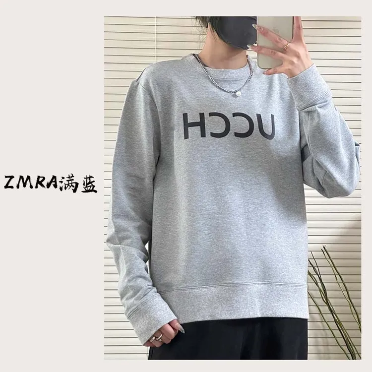 ML9201 秋季新款宽松毛圈圆领印花长袖卫衣女士套头衫