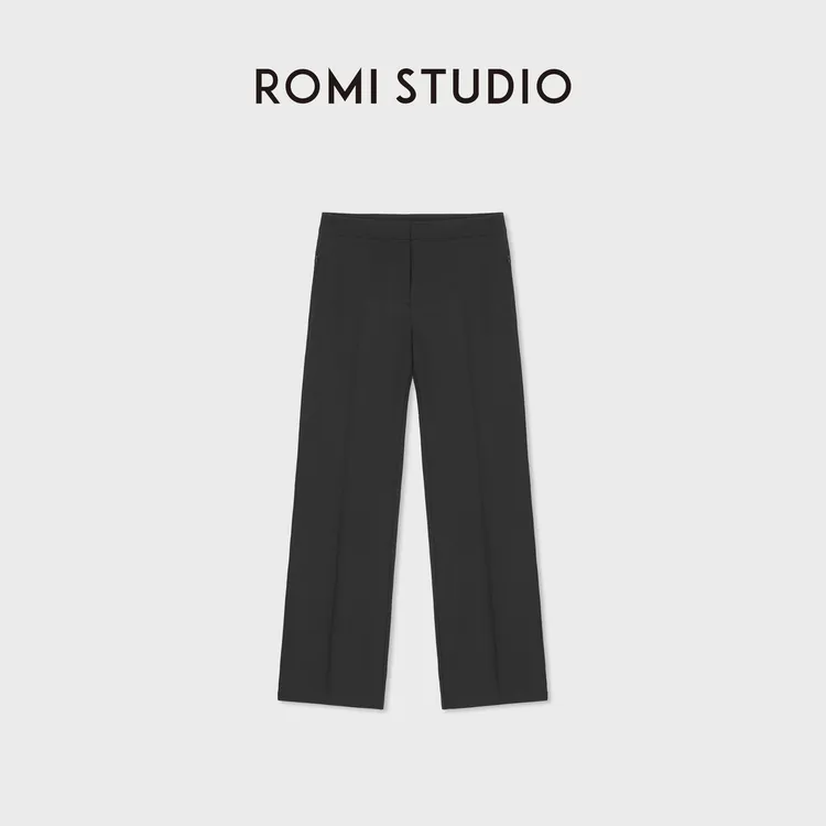 ROMI STUDIO“冰感西裤”单面超细纱针织干爽斜纹直筒裤 RWDRX63522