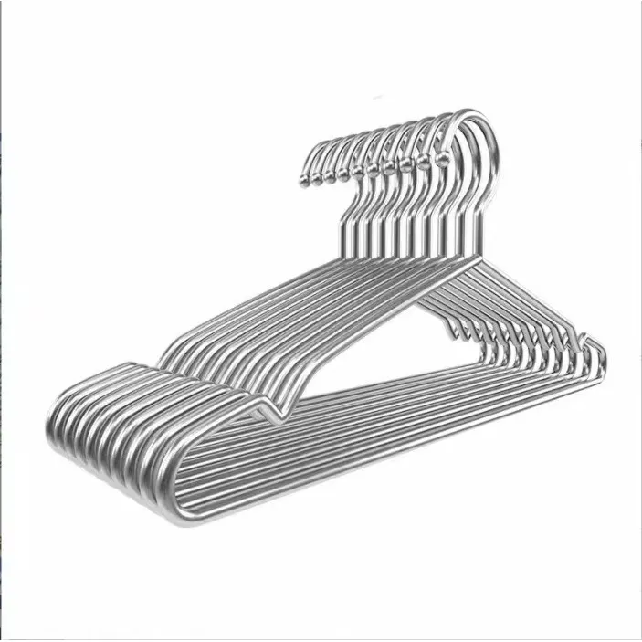 不锈钢衣架加粗晾衣架实心儿童成人衣架防滑3厘32/40/42/45cm直销