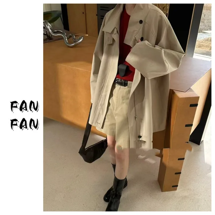 FANFAN 【慵懒风立领】中长款风衣