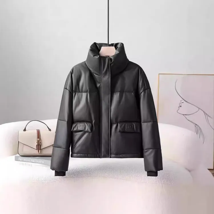 高端鹅绒真皮皮衣外套女短款欧货休闲小个子海宁绵羊皮时尚皮羽绒