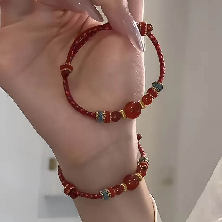 手链 【师傅推荐】超灵验2026敦煌风本命年编织红绳寓意美好~