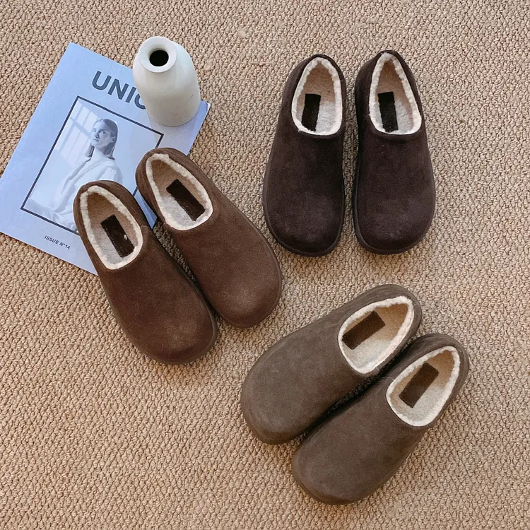 IMFLY金小金自制女装 加绒勃肯鞋DYX375秋冬百搭一脚蹬保暖棉鞋