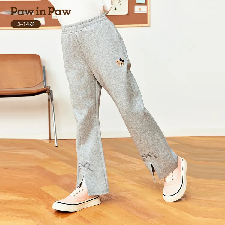 PawinPaw卡通小熊童装25年新女童休闲喇叭裤舒适百搭PCTMF4822E