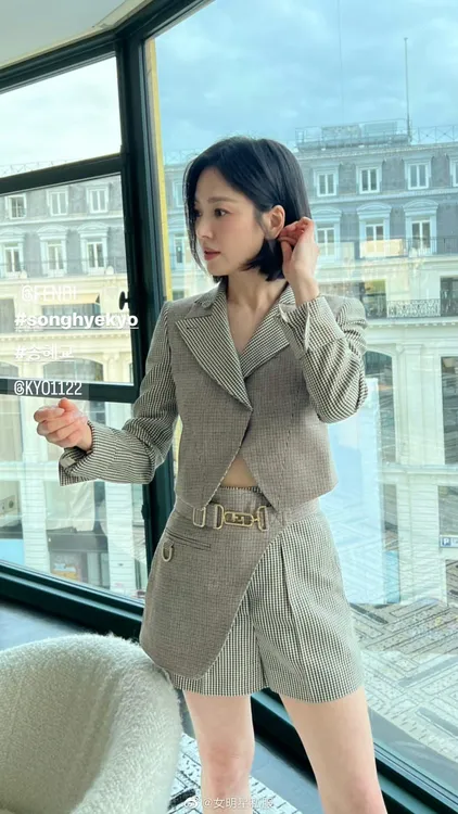 宋慧乔明星同款气质时尚两件套套装25春新款高端设计感小众套装女