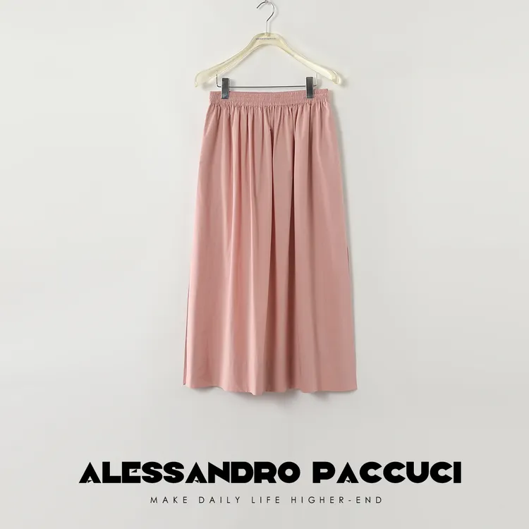 AP洛哥42035QB【率真】高密水洗100棉百搭休闲户外风松紧腰半身裙