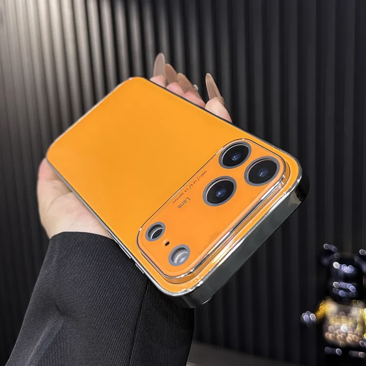 适用苹果17Promax镜面冰晶电镀玻璃16/15镜头膜14/13手机壳