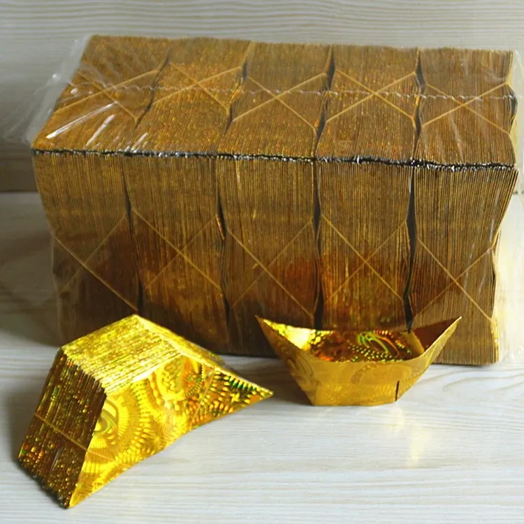 加厚镭射金元宝半成品加厚折纸