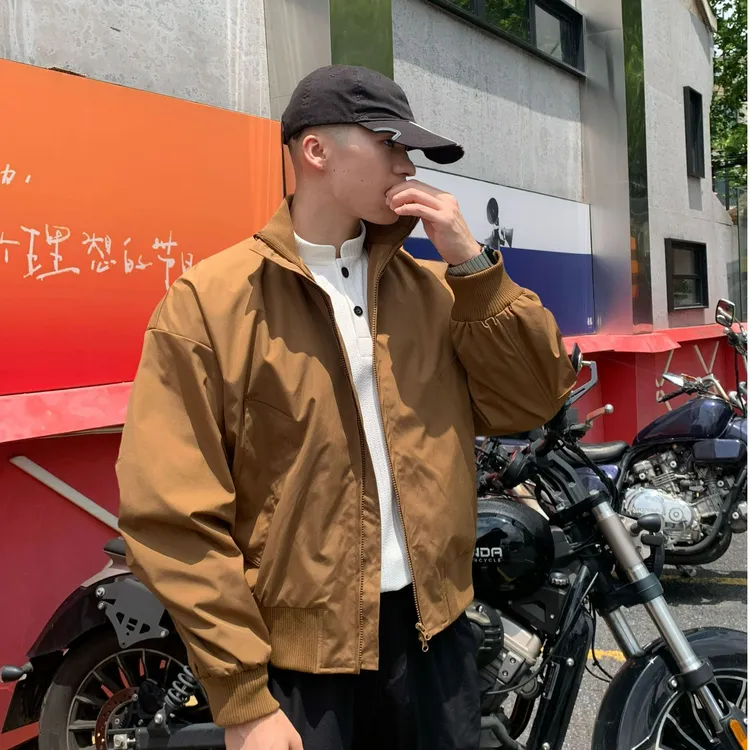 美式cleanfit廓形短款高街棒球服bomber飞行员夹克外套男款春秋季