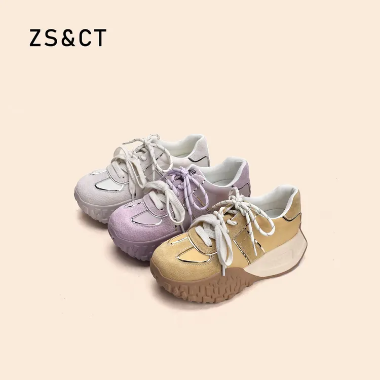 2025春季新款潮流阿甘鞋百搭软底厚底增高德训鞋休闲小白鞋低帮鞋