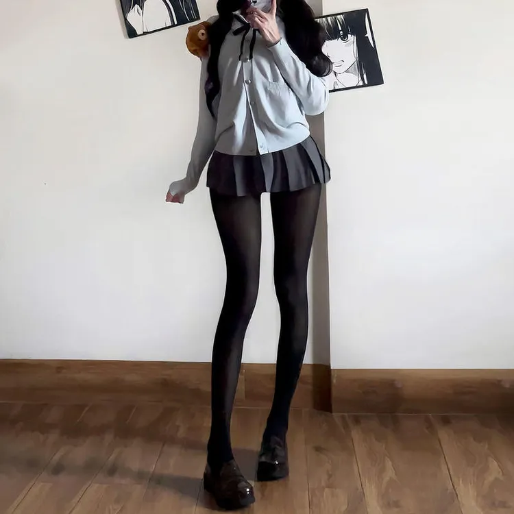 超紧足够美厚黑面膜袜天鹅绒黑色jk连裤底裤女美腿显瘦黑丝马油袜