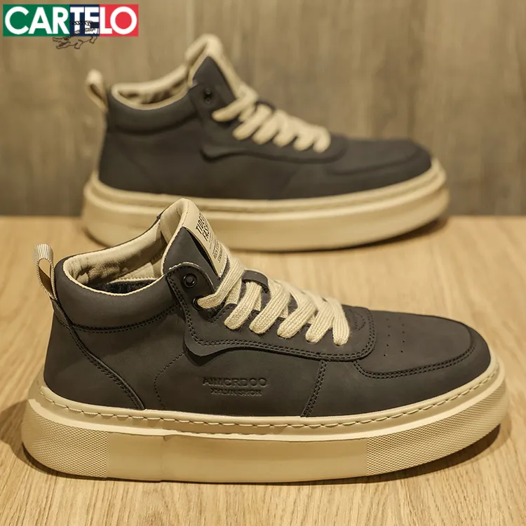 高帮板鞋男款韩版百搭时尚男鞋潮流厚底男生休闲鞋子潮鞋