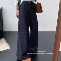 波点阔腿裤窄版超级显瘦百搭
