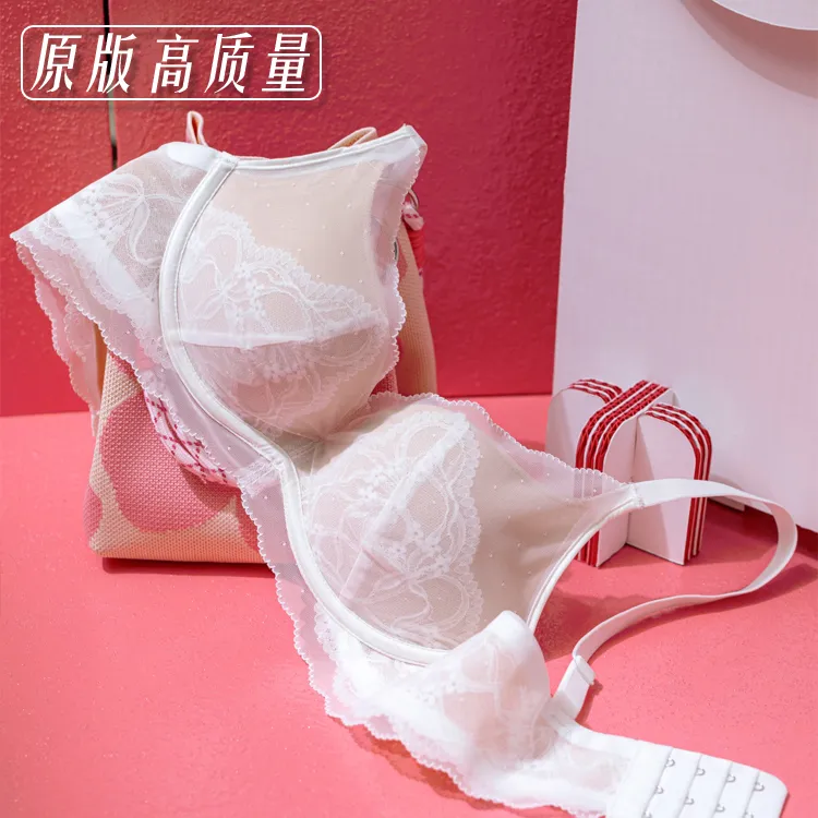 2025新款夏季小花蕾丝内衣性感文胸罩聚拢收副乳防下垂少女感薄款