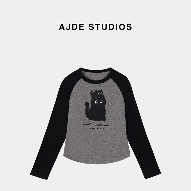 AJDE｜小黑猫天丝羊毛长袖01秋冬穿搭